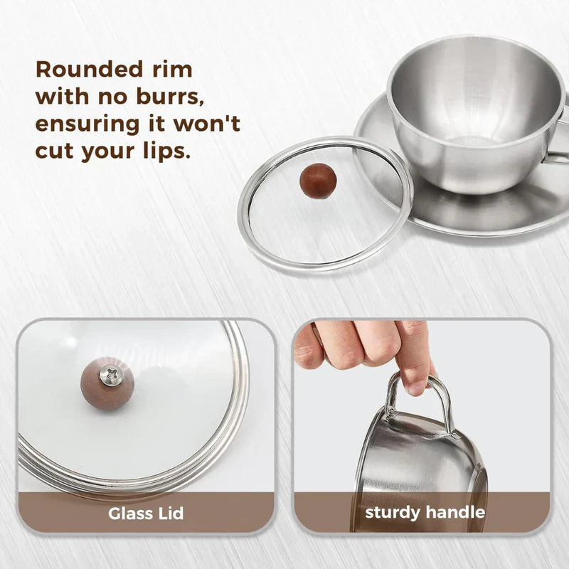 Premium Cup Set with Lid & Spoon