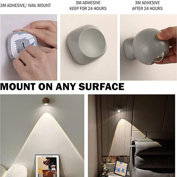 Rotating Mini Magnetic Wall Lamp