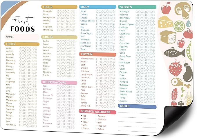 Baby First Foods Tracker Fridge Magnet