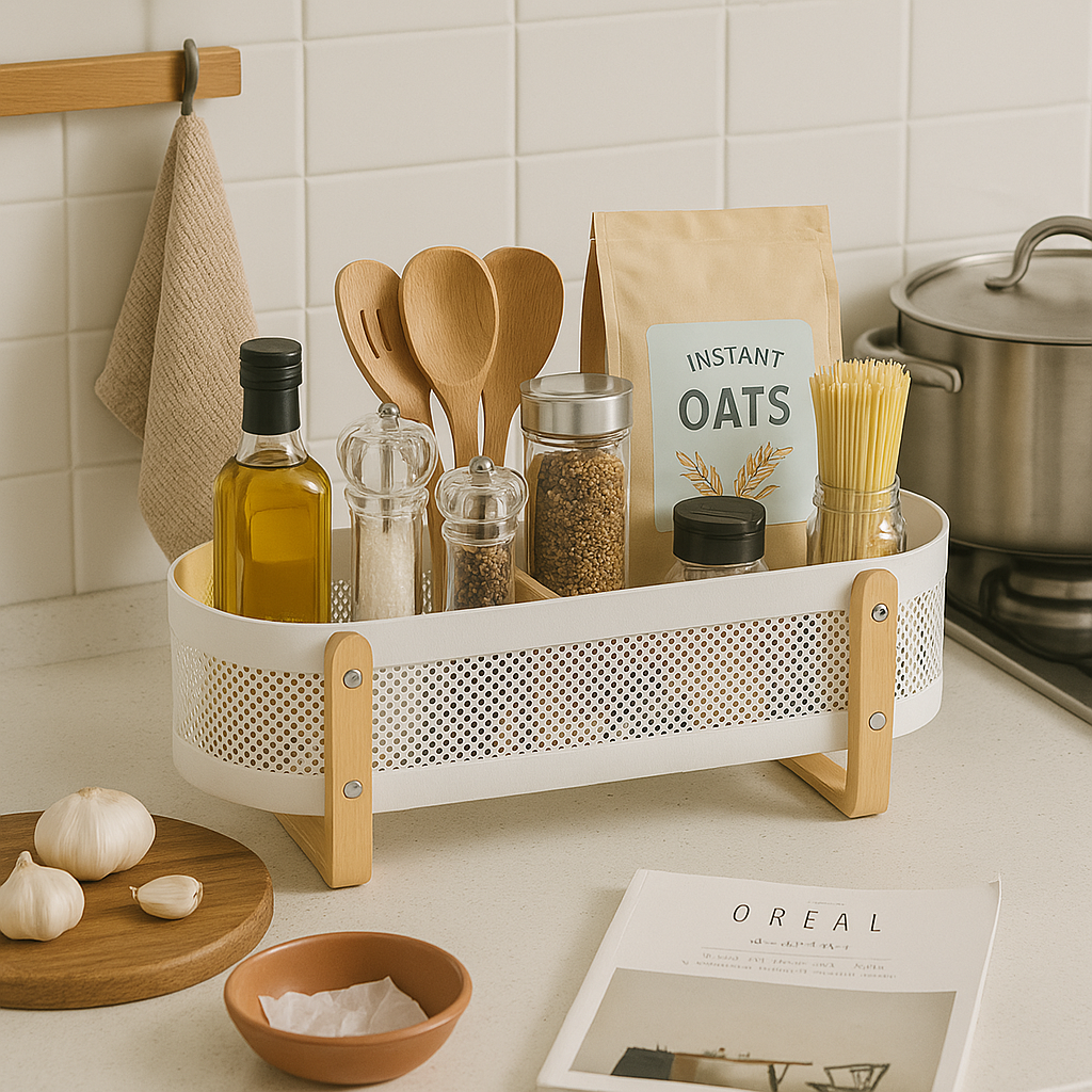 Wooden Handle Storage Basket