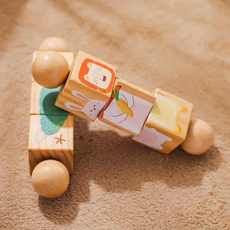 TwistyTails Wooden Animal Puzzle Toy