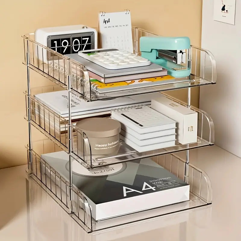 3 LAYERS Smart Acrylic Desk Organizer Rack