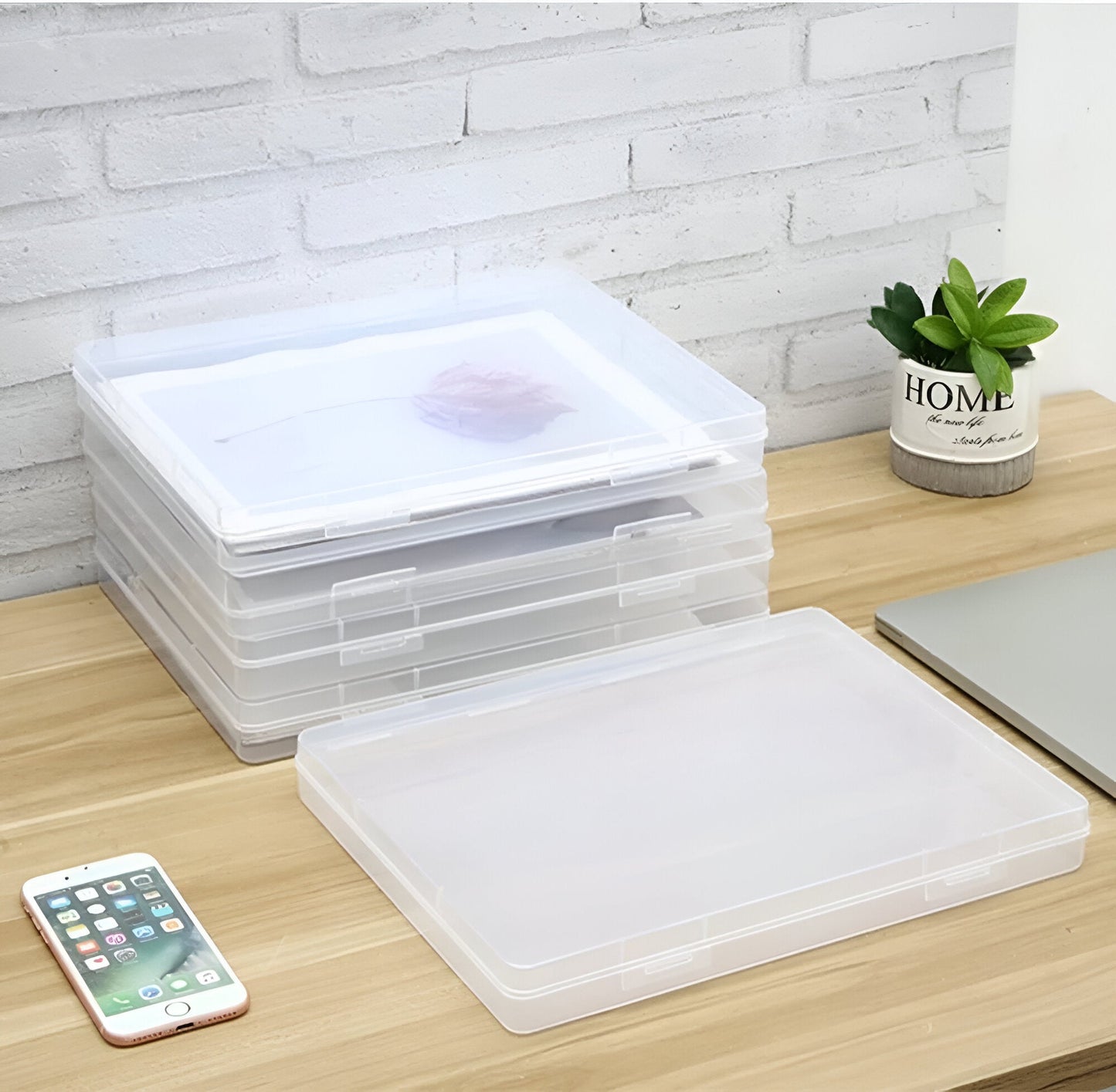 A4 Clear File Storage Box