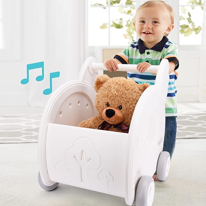 2-in-1 Kids Learning Walker & Play Shopping Cart