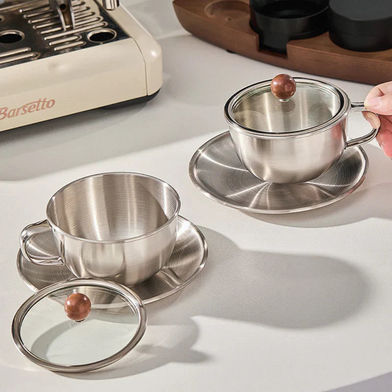 Premium Cup Set with Lid & Spoon