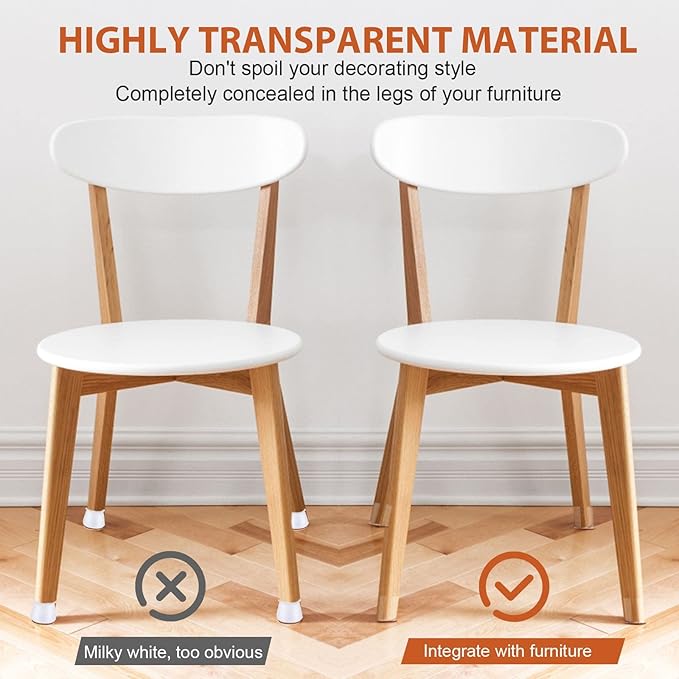 Noise free Transparent Chair Leg Floor Protectors
