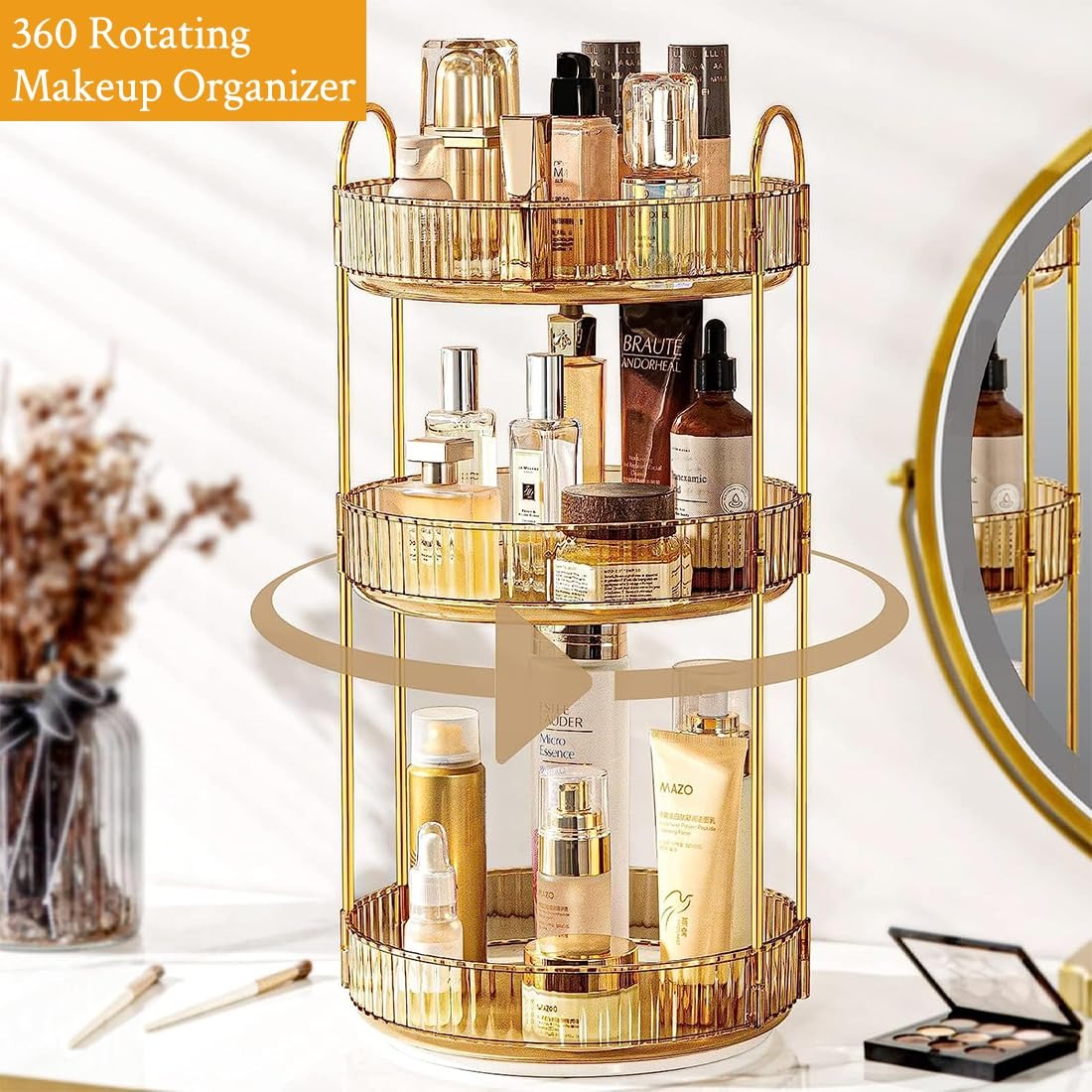 360° Golden Glow Vanity Organizer
