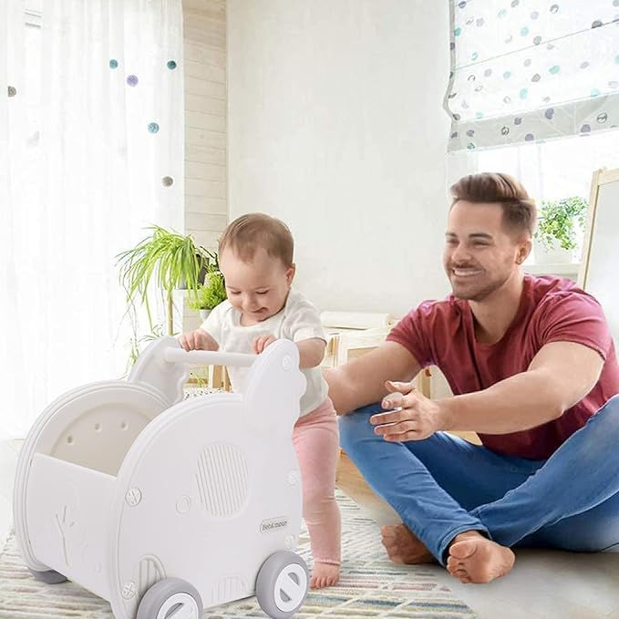 2-in-1 Kids Learning Walker & Play Shopping Cart