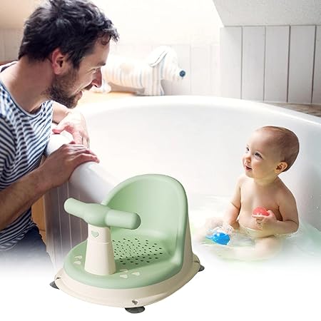Baby Bath Seat with Anti-Slip Suction & Safety Handle