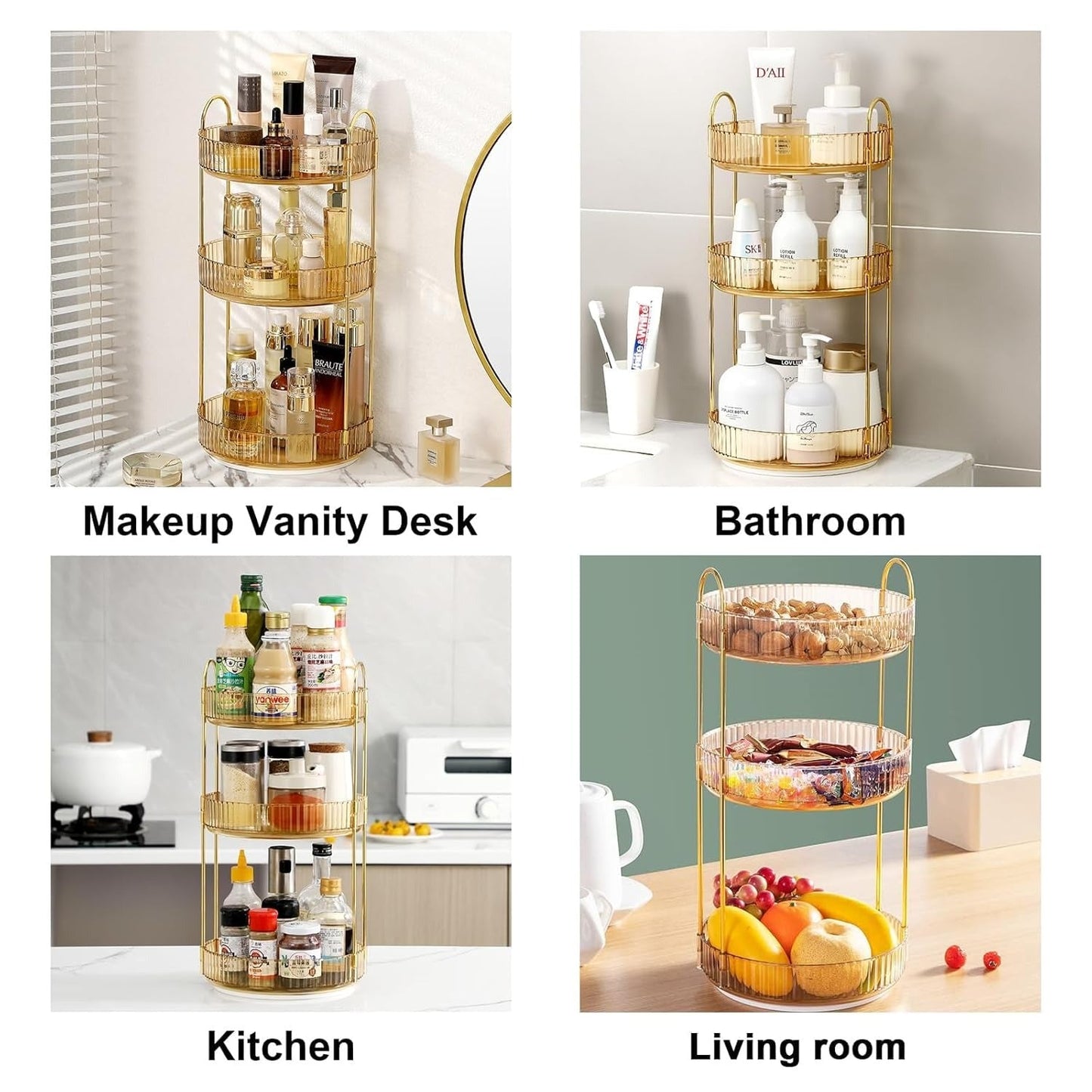 360° Golden Glow Vanity Organizer