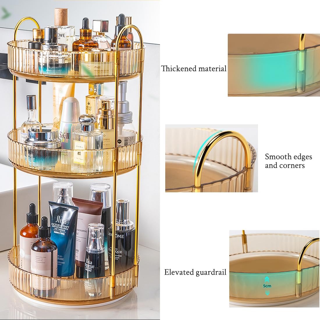 360° Golden Glow Vanity Organizer