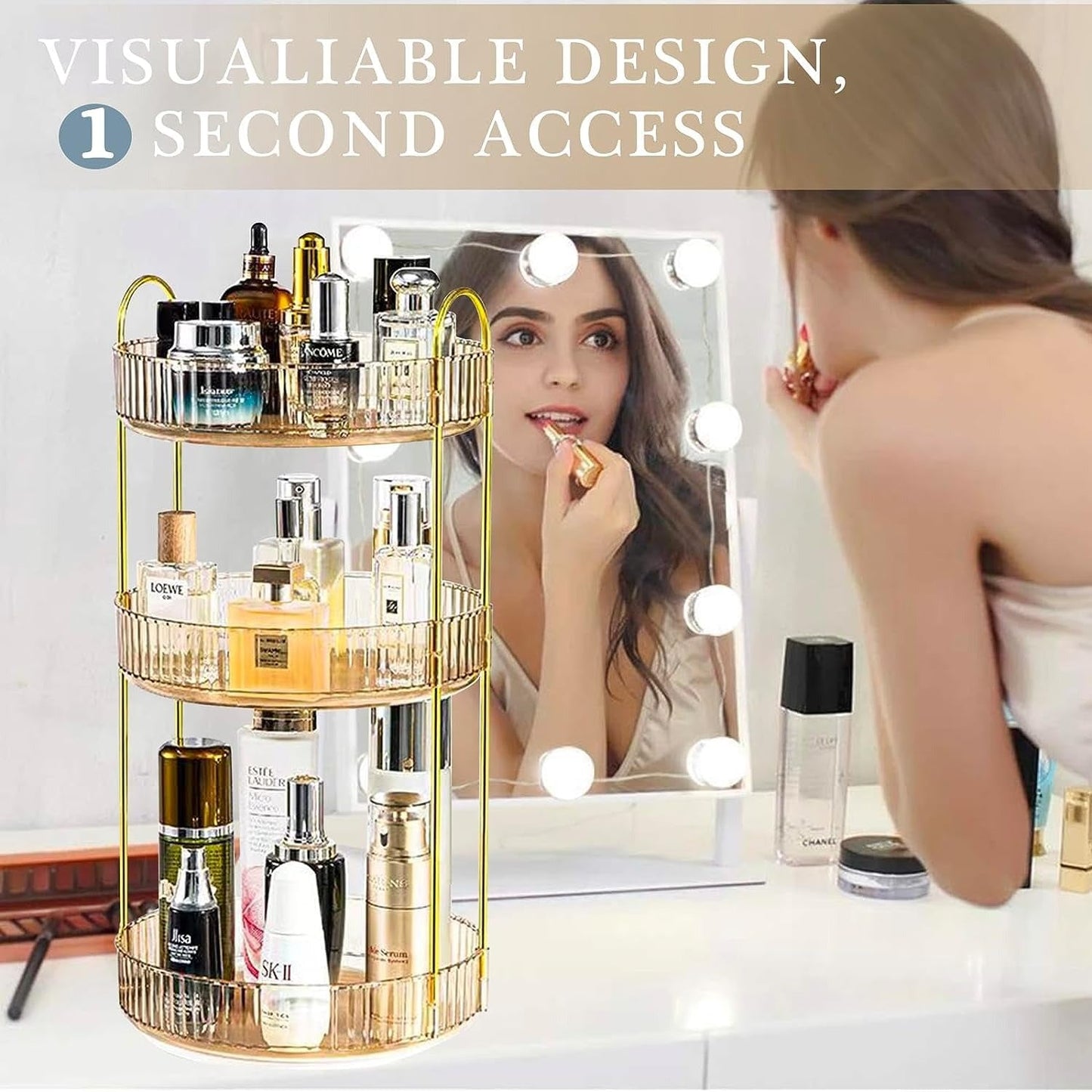 360° Golden Glow Vanity Organizer