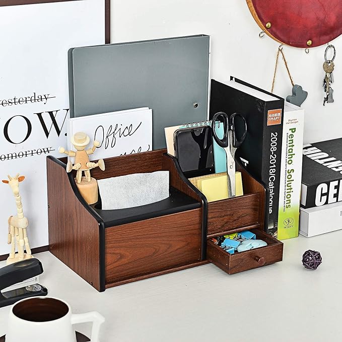 Classic Wooden Desk Organizer