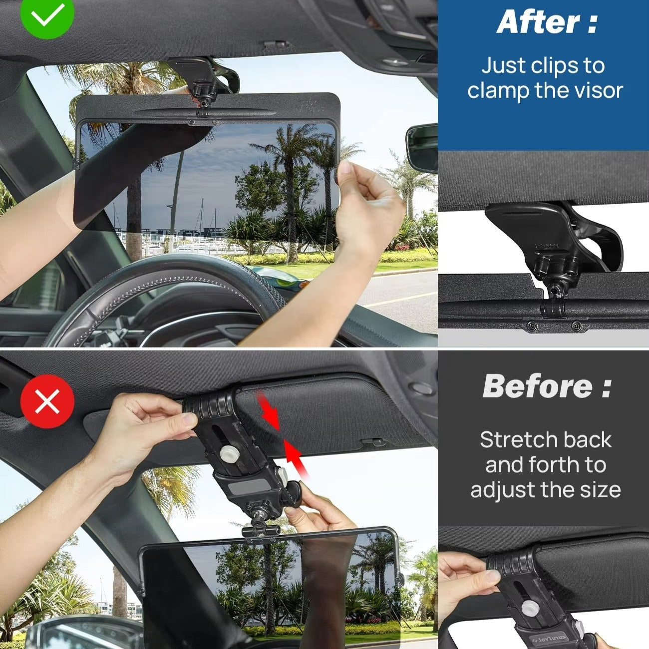 Universal Adjustable Car Visor Extension Clip