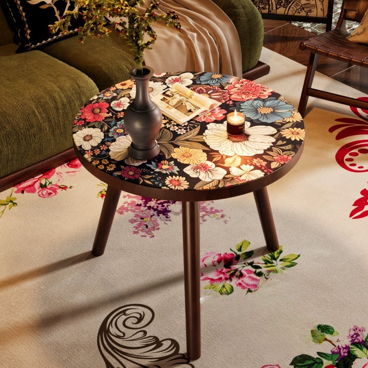 Floral print table