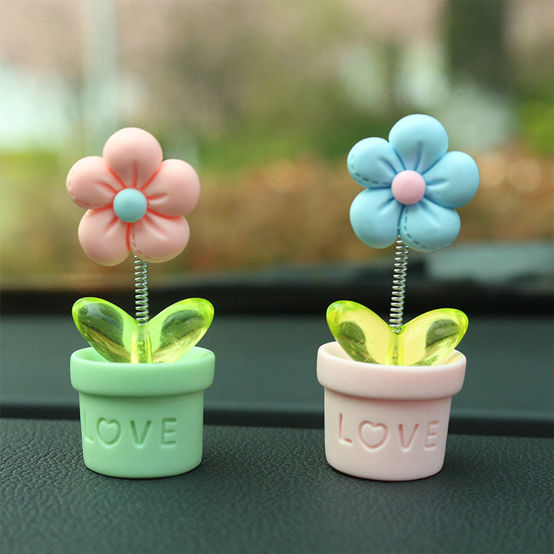 Flower Pot Car Dashboard Decor