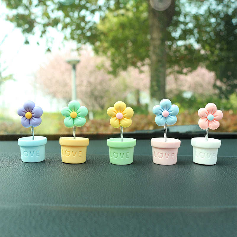 Flower Pot Car Dashboard Decor