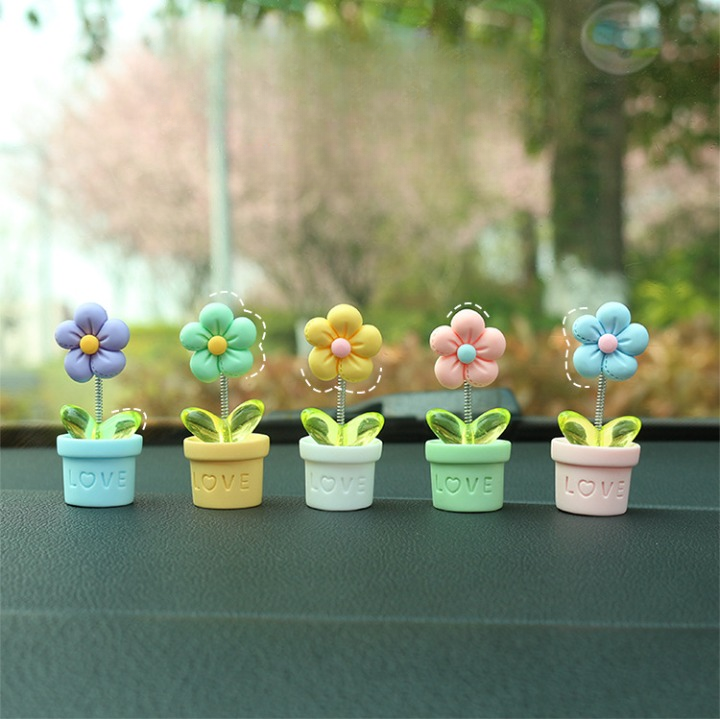 Flower Pot Car Dashboard Decor