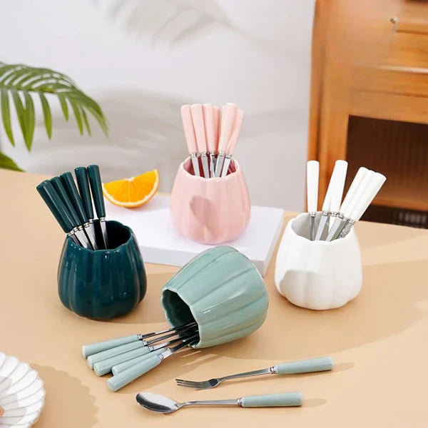 Elegant Fruit Fork & Spoon Set