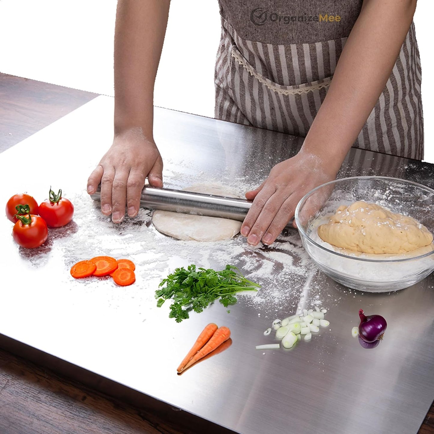 HEY BUYER Food Grade Stainless Steel Chopping Board 41 * 31 cms (Big Size)