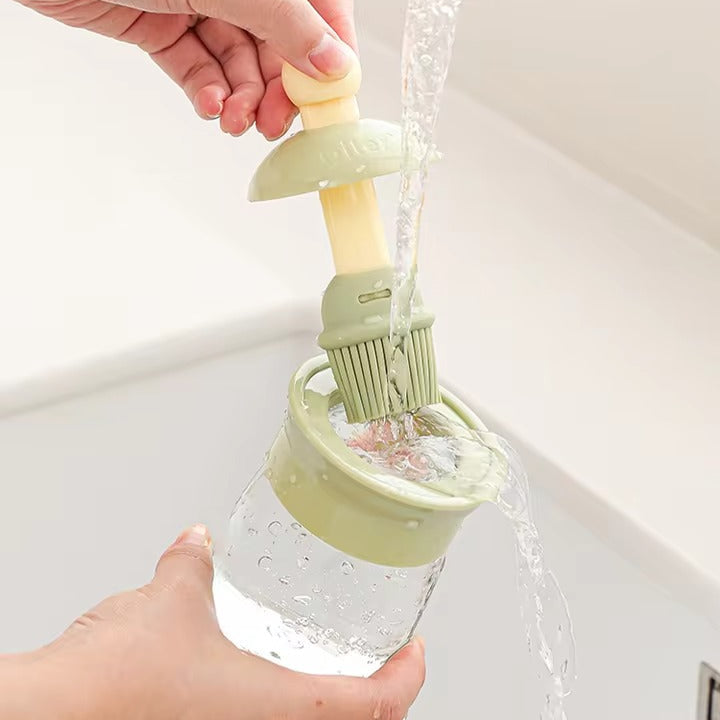 Glass Oil Dispenser with Silicone Brush