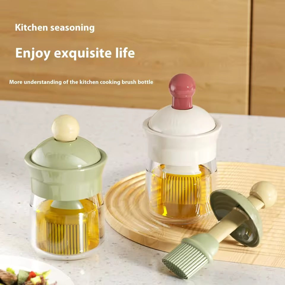 Glass Oil Dispenser with Silicone Brush