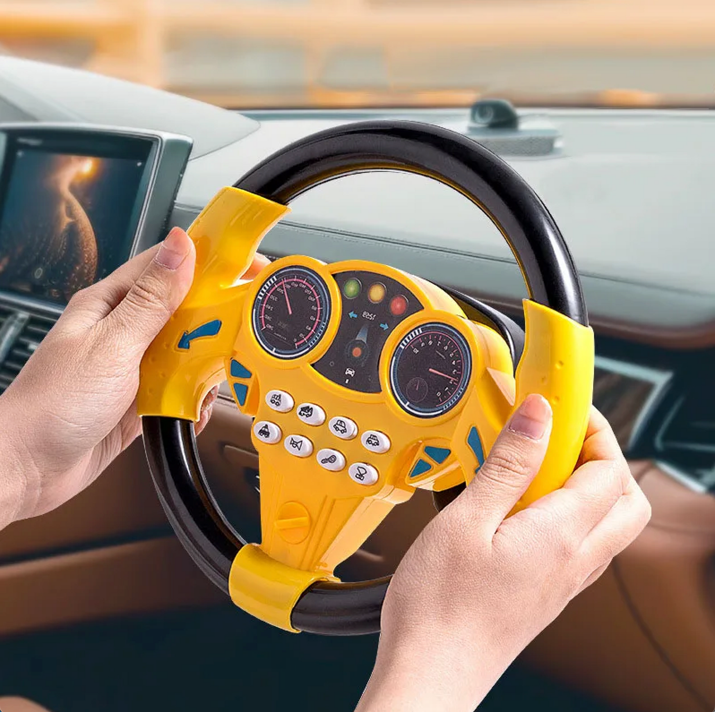 Junior Driver's Interactive Steering Wheel with Light
