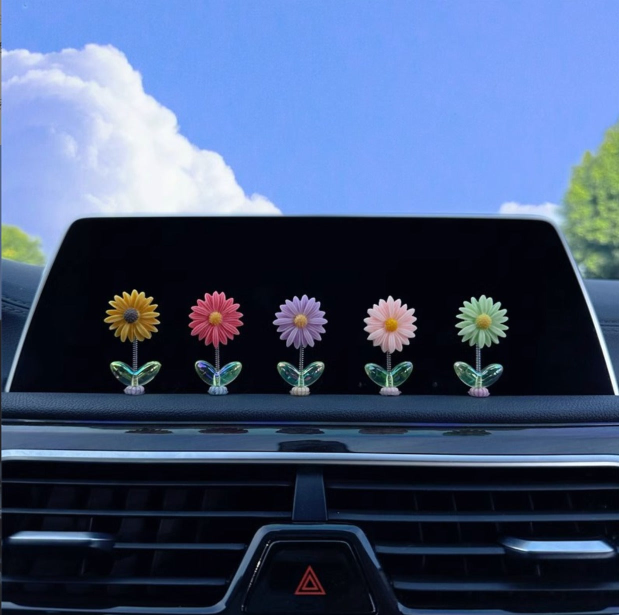 Multi color Sunflower Car Dashboard Decor