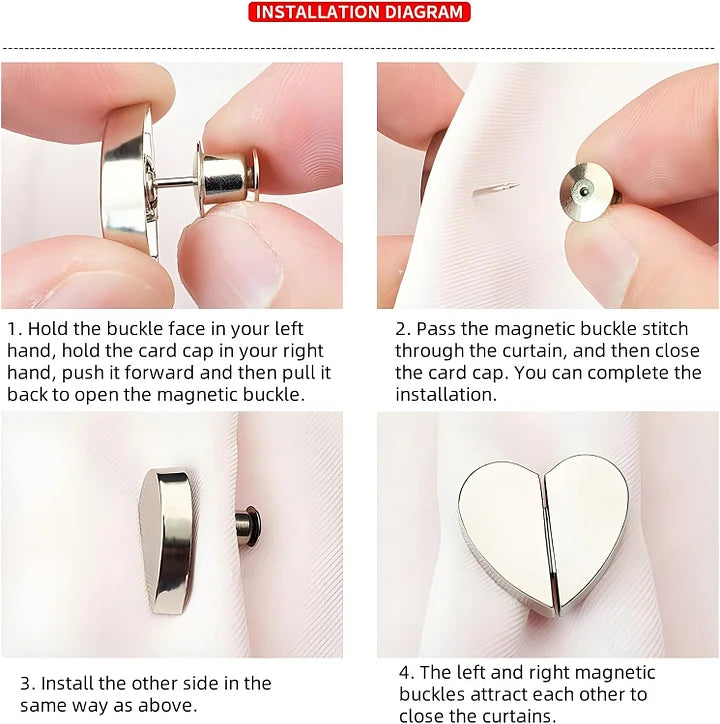 Heart-Shaped Magnetic Curtain Buckle