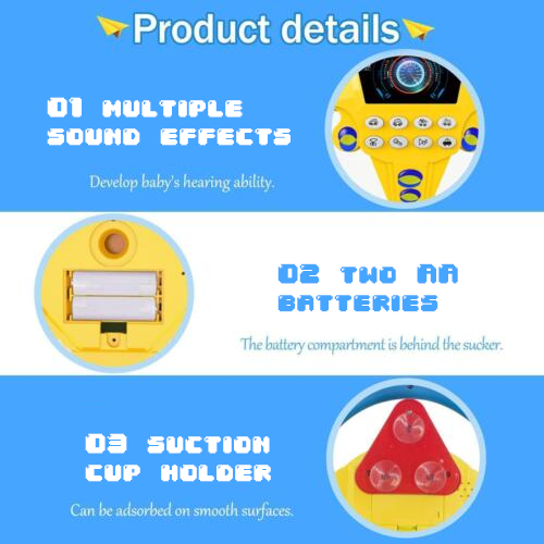 Junior Driver's Interactive Steering Wheel with Light