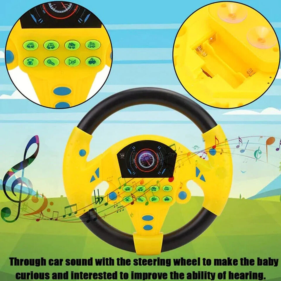 Junior Driver's Interactive Steering Wheel with Light