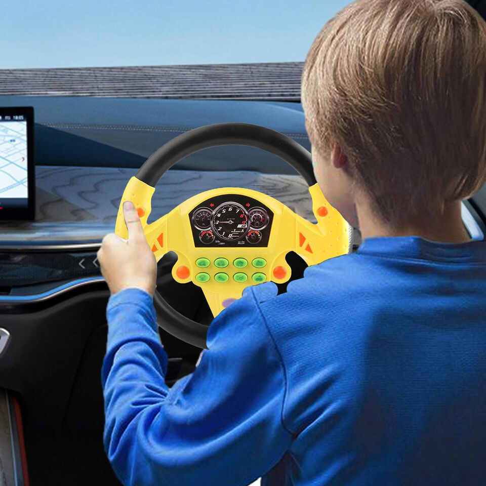 Junior Driver's Interactive Steering Wheel with Light